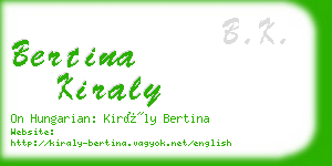 bertina kiraly business card
